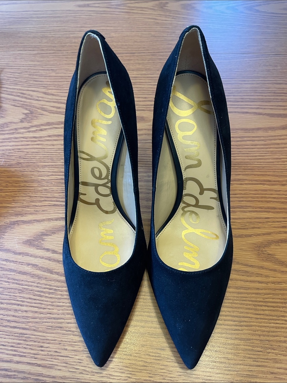 Sam Edelman Hazel Black Suede Pointed Toe Stiletto Pumps Heels Women’s 10.5  #21